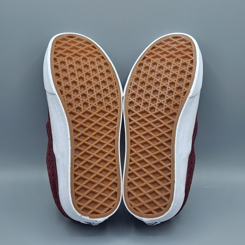 NEW Womens Vans Classic Slip-On Suede Dark Pink Embossed Weave Sneaker Shoes 5 - Picture 7 of 7